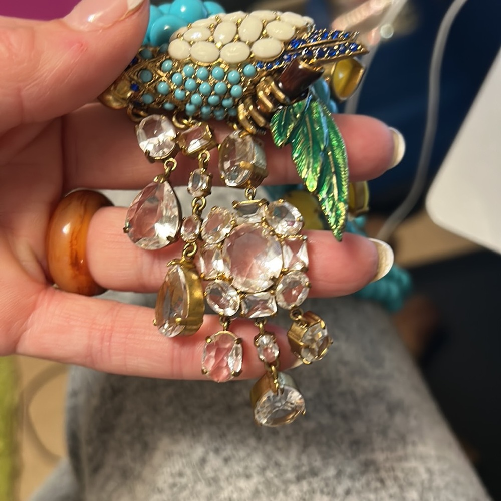 J.Crew Parrot 🦜 Big Beaded Necklace,Never Worn,Adjustable Stunning 😍 - Picture 5 of 7